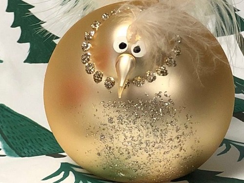 Pier 1 European Glitter Love Birds Decorazioni Natalizie Centrotavola Set di 2 - Foto 5 di 6