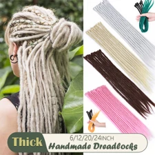 Handmade Dreadlocks Extensions Crochet Braiding Hair Dreads Locs Real Human Hair