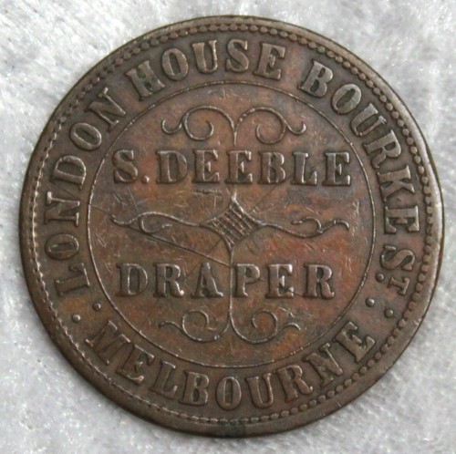 Deeble, S Australia Token - 1862 1d Melbourne Vic. Arms No 4 reverse, R118/A106 - Picture 4 of 8