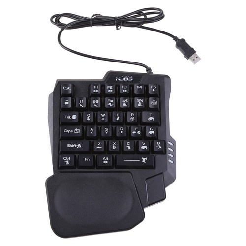 USB Wired Gaming One-Handed Keyboard RGB Backlit Luminous Keypad - Picture 4 of 6