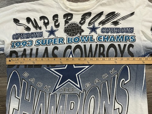 Camisa XL para hombre Dallas Cowboys Super Bowl Magic Johnson AOP blanca azul de colección 1993 - Imagen 14 de 21