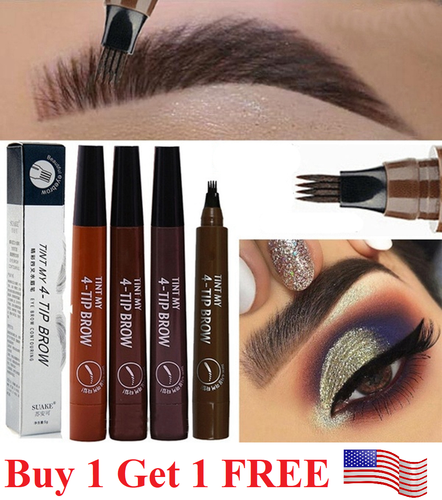 Microblading Eyebrow Pen Waterproof Fork Tip Tattoo Long Last Eyebrow Pencil - Picture 1 of 10