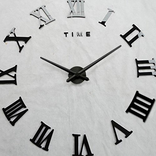 3D DIY Extra Large Roman Numerals Luxury Mirror Wall Sticker Clock Home Decor UK - Picture 6 of 48