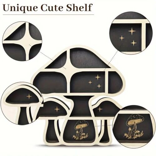 Wood Display Shelf Wall Decor Crystal Display Stand Essential Oil Storage Rack - Picture 4 of 8