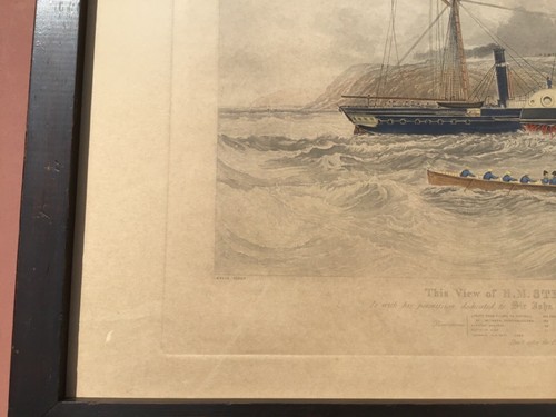 Original 1856 Hand Colored Engraving “Steam Frigate Geyser” After William Knell  - Picture 8 of 12