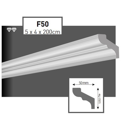 30 Meter Styroporleisten Zierprofile Stuckprofile Stuckleiste Dekor 50x40mm F50