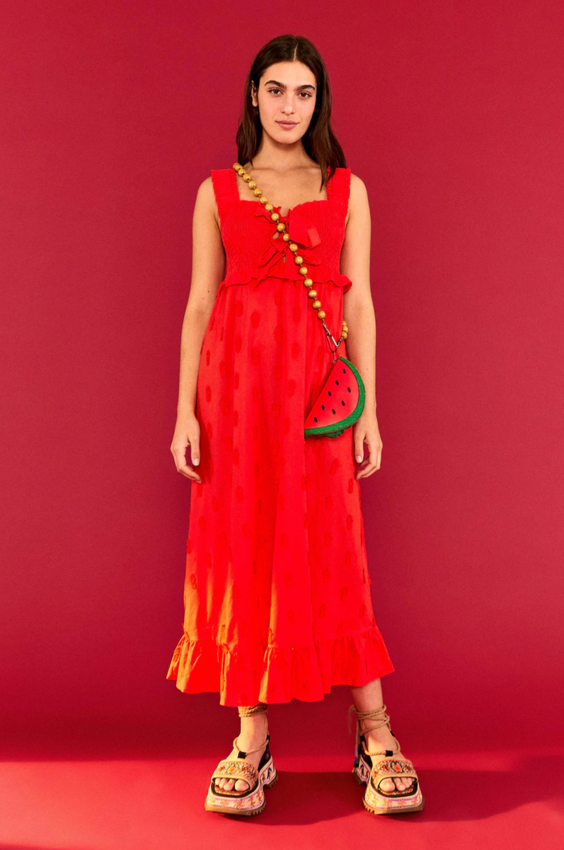farm rio pineapple beach maxi dress 3D Red S NWT finished with buttons down dup-review-publication Tea-Length Mother of the Size:22W