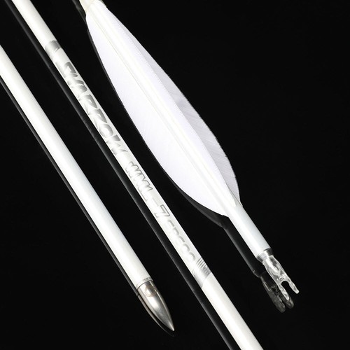 32" Pure Carbon Arrow SP400-800 ID6.2mm Archery 5'' Feathers Recurve Bow Hunting - Picture 18 of 19
