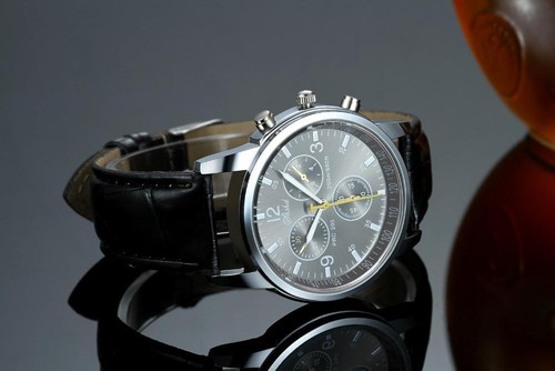 Orologio sportivo da uomo/ragazzo: stile cronografo David Beckham designer, cinturino nero - Foto 5 di 5