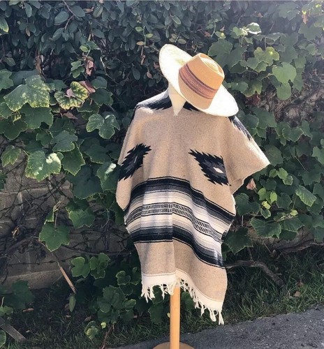 Vintage Mexican Serape Saltillo Poncho Unisex