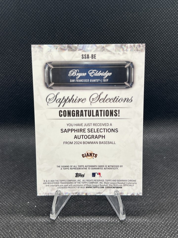 2024 Bowman Chrome Sapphire Selections /25 ORANGE RC AUTO BRYCE