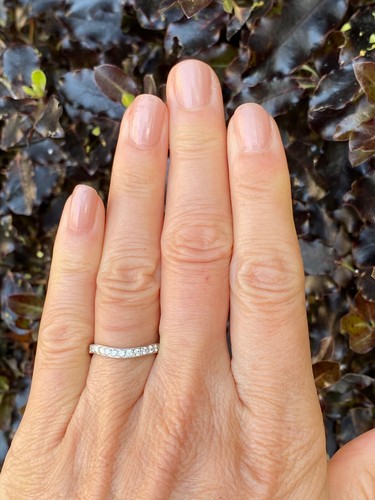 Brilliant Cut Diamond Contoured Half Eternity Wedding Ring 0.30ct Platinum - Picture 7 of 8