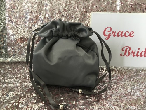 GREY  SATIN DOLLY BAG BRIDAL, BRIDESMAID, FLOWER GIRL,EVENING.  *UK MADE/SELLER* - Picture 12 of 25
