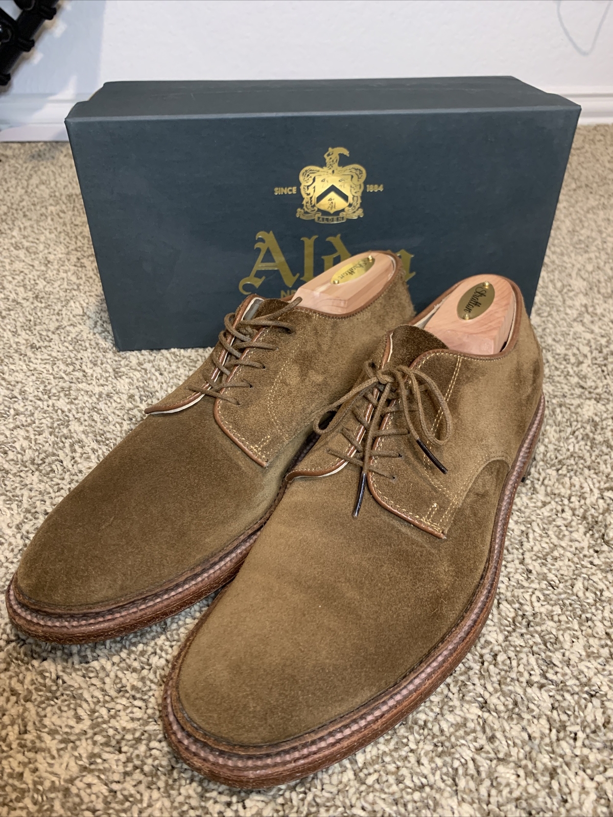 お得好評 Alden Plain Toe blucher 29336F Suède 即納大得価