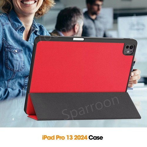 Case For iPad Air 13 / 11 & Pro 13 / 11 2024 PU Leather Cover with Pencil Holder - Picture 42 of 95