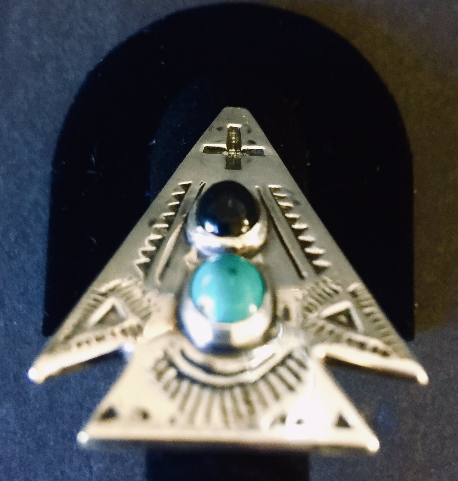 SPELL Dramatic Vintage Silver Ring Turquoise and … - image 2