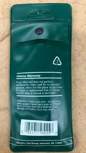 ALLEN 56015 SHORT ARM METRIC HEX KEYS 9PC SET - Picture 2 of 2