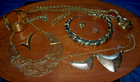 8 Nice wearable pcs. Vintage-Now Gold Tone mixed Fashion Jewelry Lot