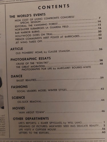 Vintage LIFE Magazine 24 NOVEMBER 1947 McCarthyism India Riot Inflation Kon-Tiki - Picture 3 of 17