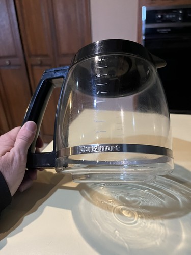Cuisinart 12+ Cup Glass Coffee Carafe Replacement Pot Black Handle - Picture 1 of 8