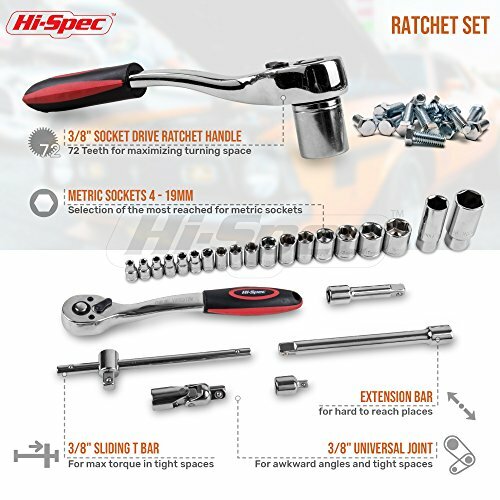 Kit de herramientas mecánicas automáticas de 67 piezas Hi-Spec Tools con enchufes métricos. Coche, - Imagen 3 de 5