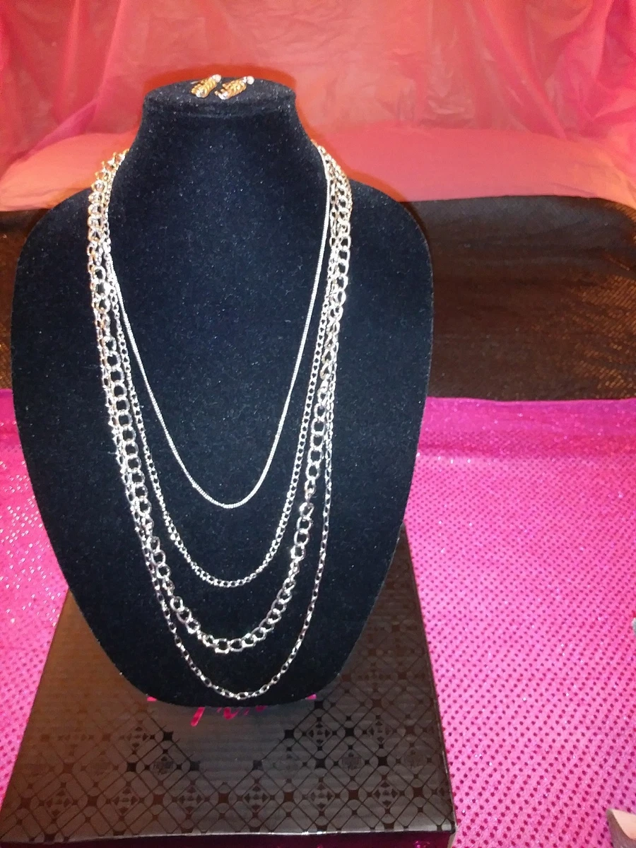 Paparazzi Jewelry Progressively Vogue Silver Four Strand of chains