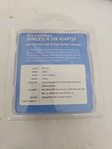 802.11N W5-150MBPS WIRELESS N ADATTATORE USB GAMERUS - Foto 2 di 2