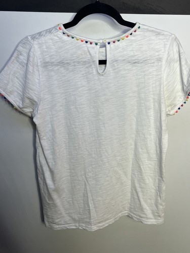 Blusa para niñas Boden 13-14 años pompón blanco manga corta jersey jersey divertido - Imagen 7 de 11