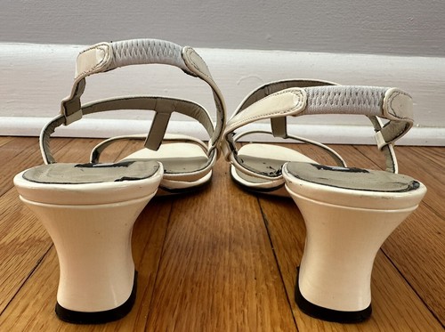 Vaneli Women's White Patent Strappy Sandal Block Heel Size 8 - Picture 4 of 24