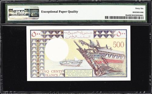 Djibouti 500 Francs ND (1979) Pick-36a GEM UNC PMG 66 EPQ - Picture 2 of 2