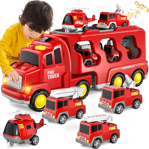 Fire Truck Toys for 3 4 5 6 Years Old Boys Toddlers , 5 in 1 Kids - Picture 12 of 12