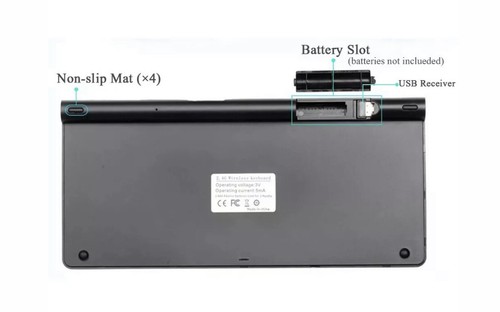 Wireless Keyboard Mouse Combo Slim Mac PC Laptop TV Box Portable Black 2.4G US - Picture 2 of 4