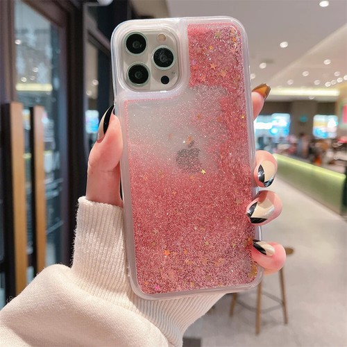 Luxus Liebe Herz Flüssig Glitzer Hülle für iPhone 13 Mini 15 14 12 11 16 Pro Max - Bild 21 von 25