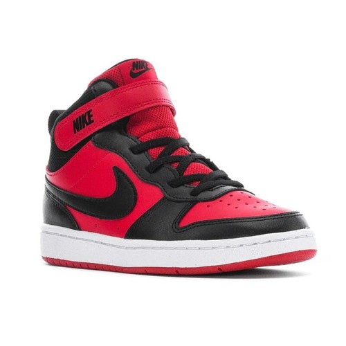 Little Kid's Nike Court Borough Mid 2 (PSV) University Red/Blk-White CD7783 602 - Picture 2 of 5
