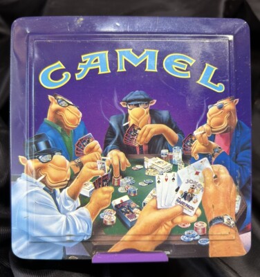 Vintage Joe Camel Poker Set-Tin, Chips & 2 Decks of Card  **PLEASE READ**