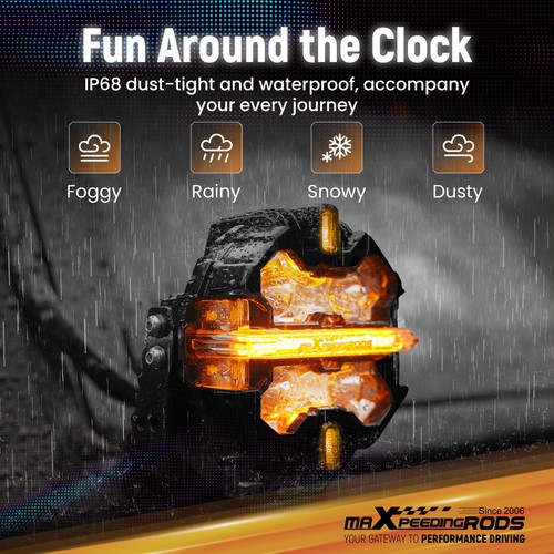 3.5/5/7inch LED Pod Lights RGB DRL Spot Lights For Off Road White+Amber IP68 - Picture 31 of 121