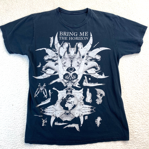 Vintage Bring Me The Horizon T Shirt Unisex S Gray British Rock Band Streetwear - Picture 2 of 9