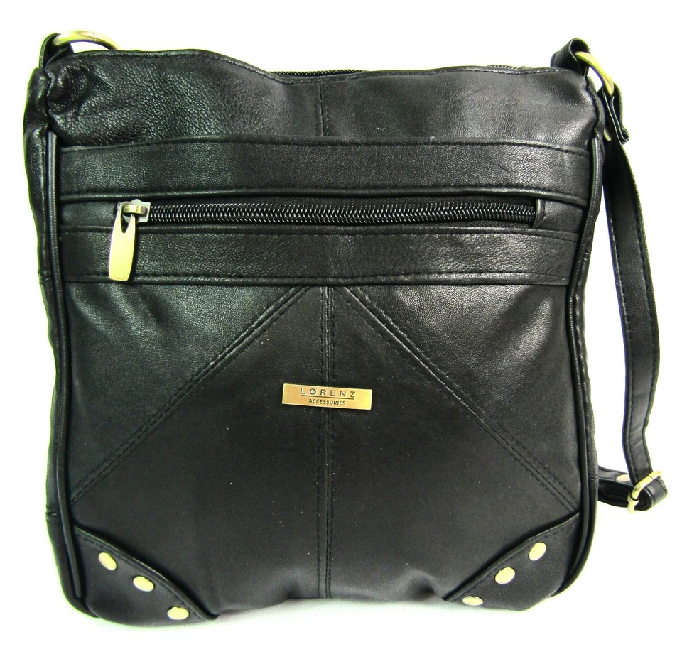 Ladies Womens High Quality Genuine Super Soft Leather Crossover Body Handbag Bag - Image 4 of 4