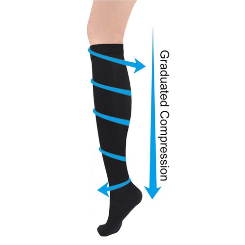 Paire de Chaussettes de Contention Hautes 35-38 pour Avion Voyage Long Trajet - Bild 3 von 3