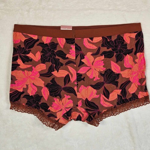 Auden 4pk Floral Print Cotton and Lace Boy Shorts Underwear Women Large Stretch - Picture 5 of 9