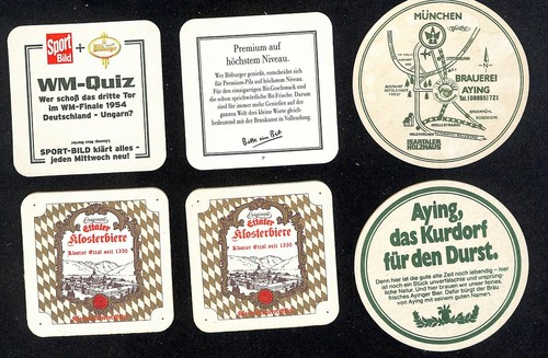 Vintage German Beer Coasters c1999 Group of 6 incl. Klosterbier - Picture 3 of 3