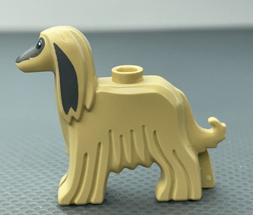 LEGO Tan Afghan Hound Dog Minifigure Gray Face Ears Nose Series 25 Pet Groomer - Picture 4 of 10