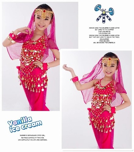 Kinder Bauchtanz Kostüme Set Orientalischer Tanz Mädchen Bauchtanz Indien Kleidung - Bild 23 von 31