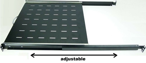 1 HE 19" ausziehbare Rackablage 45 cm Rackauszug Ablage Trägereinschub Fachboden - Picture 3 of 13