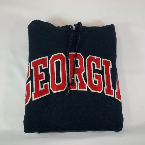 Georgia Bulldog Hoodie BLACK Champion Eco Fleece Sweatshirt Adult XS Youth Large - Picture 13 of 14