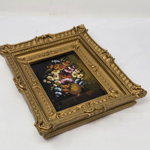 VINTAGE FLOWERS BOUQUET SIGNED BY KIHY PAINTING ART COMPOSITE FRAMED 11x9 - Picture 8 of 9