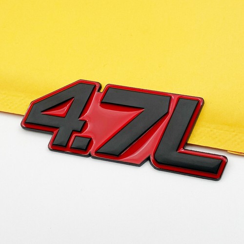 2x Metal Black & Red 4.7L Car Logo V6 V8 Engine Emblem Sports SUV Racing Badge - Imagen 3 de 12