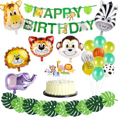 36pcs Jungle Safari Party Decorations Assorted Animals Boy
