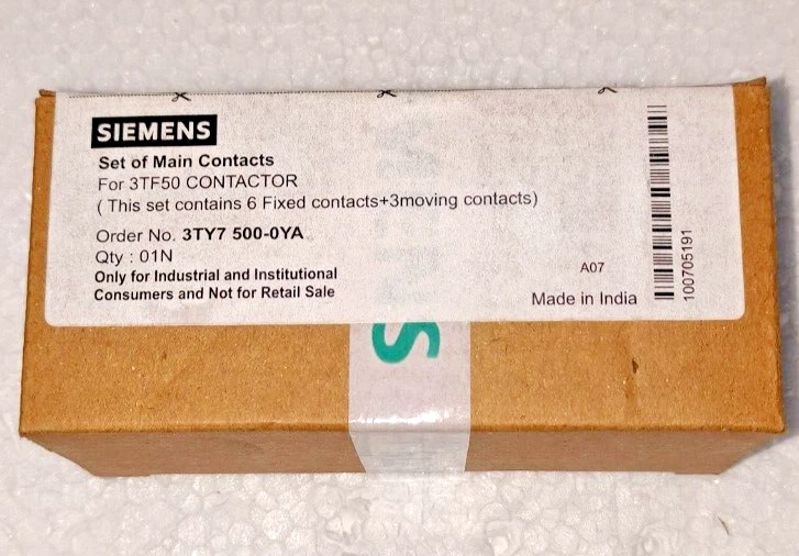 3TY7500-OA 3TF Main Contact 3P 3TY7500-0A contact kit Fit for Siemens 3TF50 - Image 2 of 4