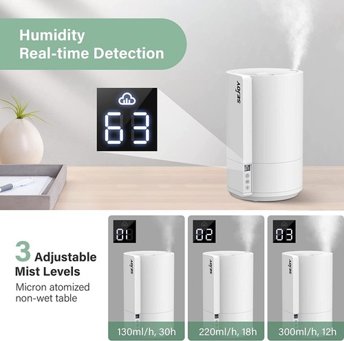 Umidificatore ambiente camera da letto 4L Umidificatore Ultrasuoni a Riempiment - Foto 6 di 10